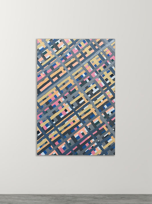 Freehand Weave B (2026) - 92 x 62cm, acrylic on canvas - Decopica art, by Daniel Copitch