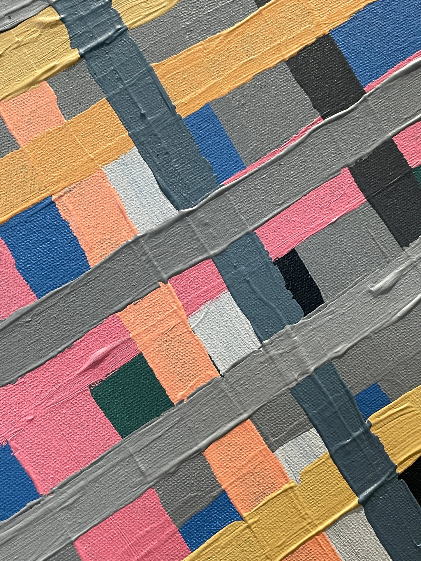 Freehand Weave B (2026) - 92 x 62cm, acrylic on canvas - Decopica art, by Daniel Copitch